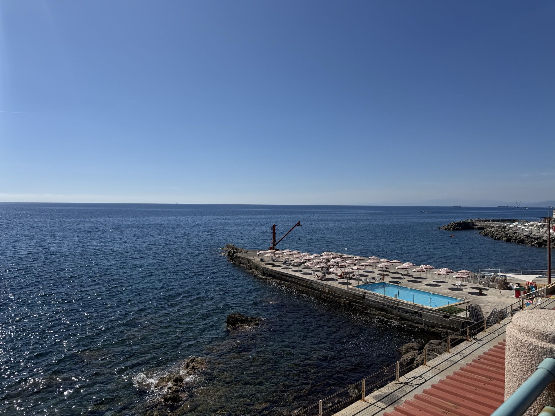 An off-season beach club along the coast near Genoa, the sea to ourselves.