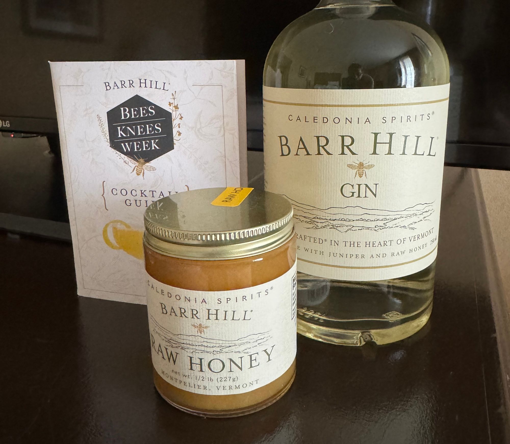 Barr Hill gave us a free jar of honey with a bottle purchase!